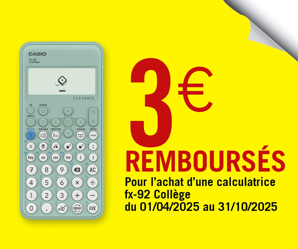3€ remboursés - Calculatrice fx-92 Collège